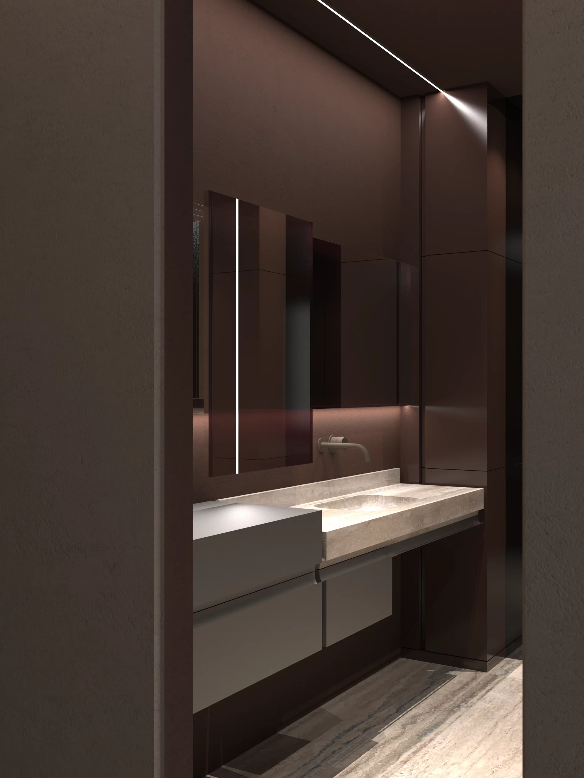 Bathroom design by Pournoir | SA Apartment.